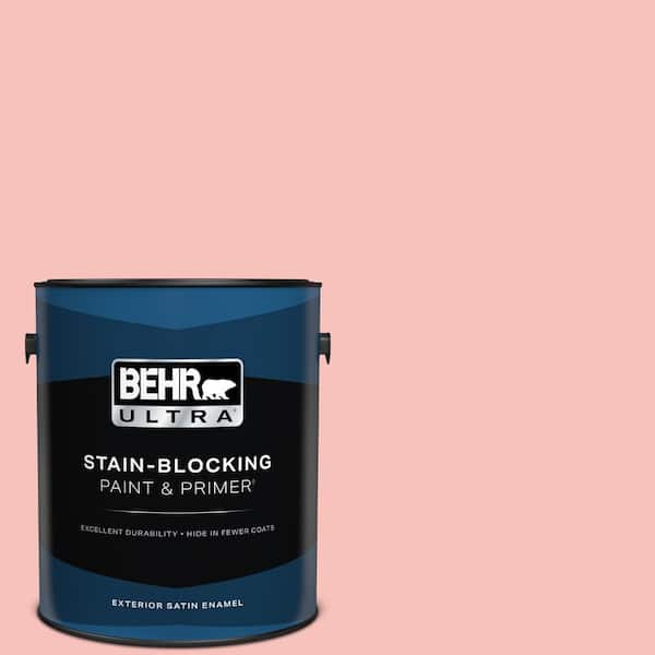 BEHR ULTRA 1 gal. #160A-3 Pink Hydrangea Satin Enamel Exterior Paint & Primer