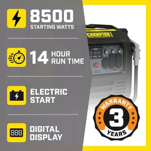 8500-Watt Electric Start Gasoline Powered Inverter Generator with Quiet Technology and CO Shield