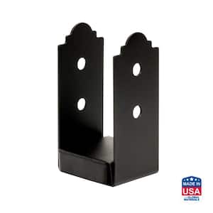 Outdoor Accents Mission Collection ZMAX, Black Powder-Coated Post Base for 4x4 Nominal Lumber