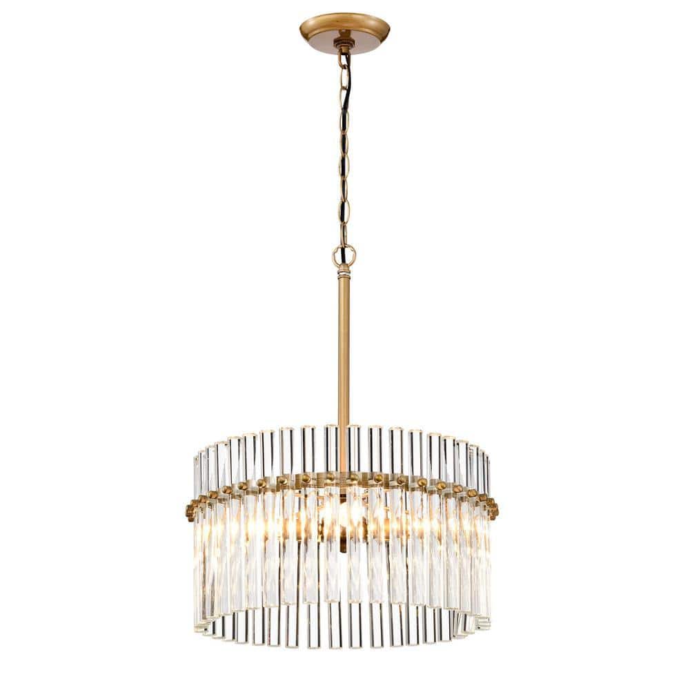 Jojospring Hebe 16.1 in Dia 4Light Brushed Brass Crystal
