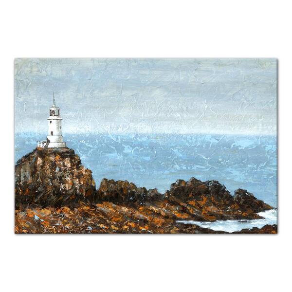 DESIGNS DIRECT 24 in. x 36 in. ''Lighthouse Rocky Coastal Landscape'' Printed Canvas Wall Art