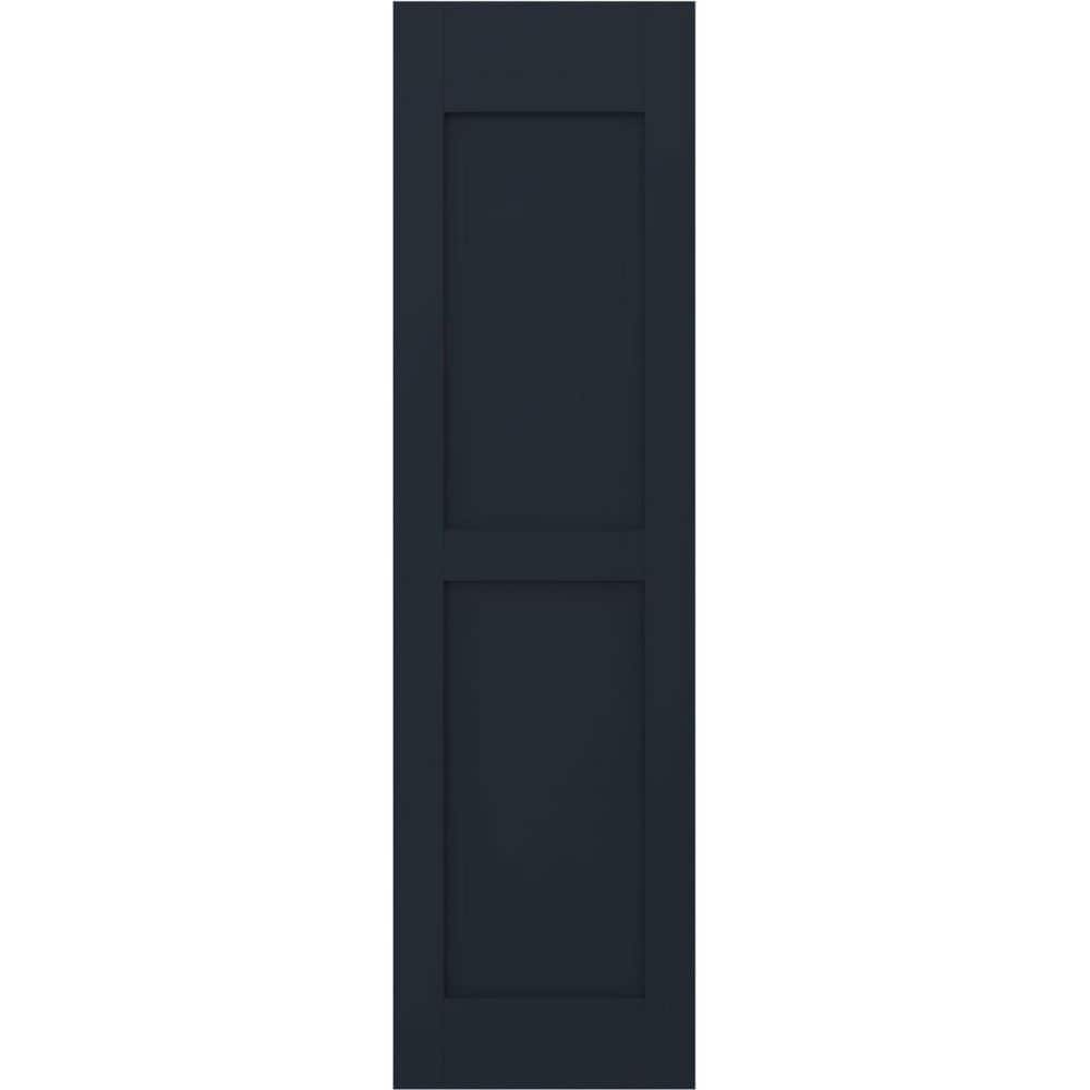 18 in. W x 72 in. H Americraft 2 Equal Flat Panel Exterior Real Wood Shutters (Per Pair) in Starless Night Blue price history on PriceWatchPro