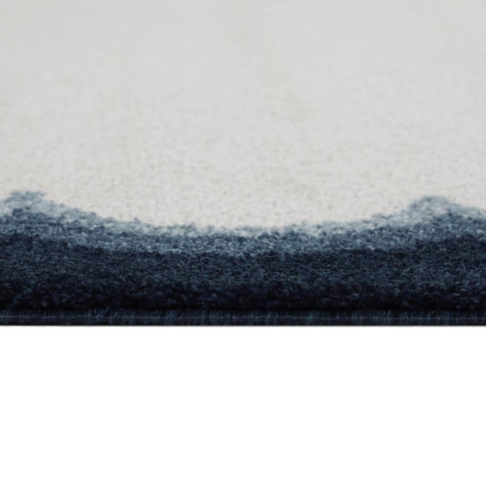 Navy Blue and White Rectangular Stain-Resistant Kids' Area Rug