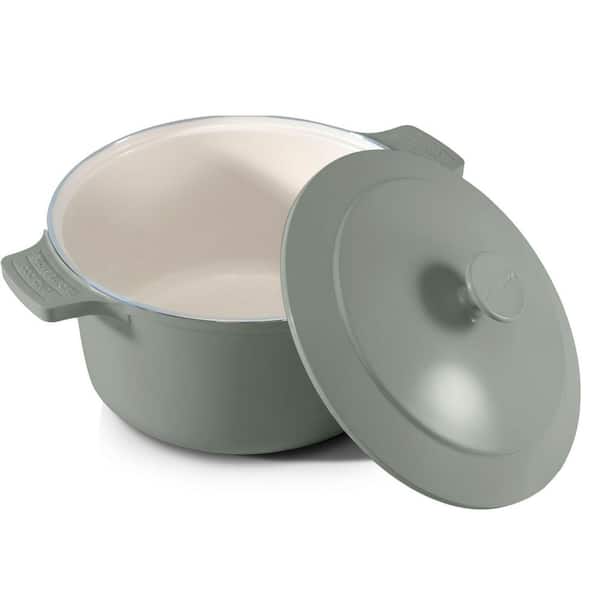 5 qt. Round Aluminum Ceramic Nonstick Dutch Oven in Sage