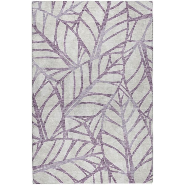 Dream Shag Premium Machine Washable Abstract ADS741 Purple 9 ft. x 12 ft. Area Rug