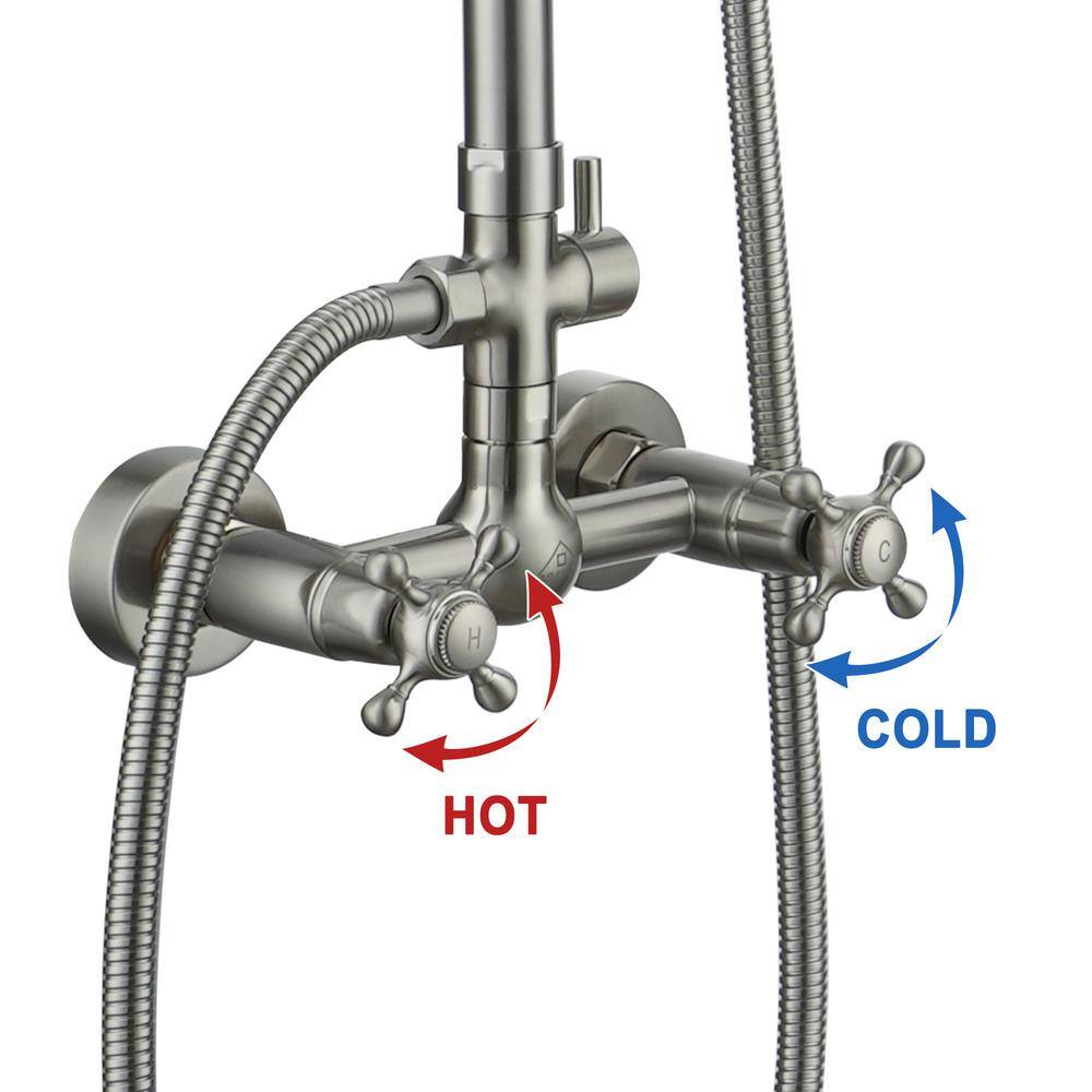 Brushed Nickel Adjustable Rainfall and Handheld Shower System