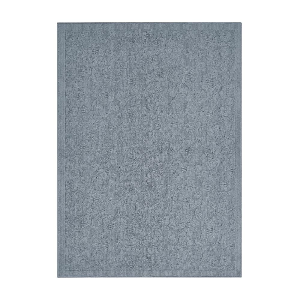 Rosemoor Blue 5 ft. X 7 ft. Floral Machine Washable Area Rug price history on PriceWatchPro