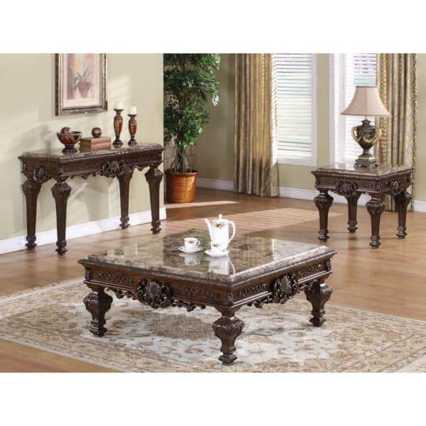 Andrew 28 in. L Cherry Marble-Top Square End Table - thumbnail 4