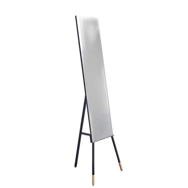 HomeRoots 17 in. W x 56.75 in. H Metal Black Standing Mirror