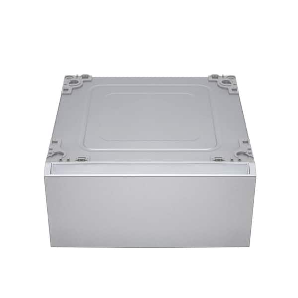 29 in. Laundry Pedestal in Silver with Storage Drawer