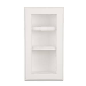Newton Recessed Toilet Paper Holder 12 Holder in White with Bevel Frame