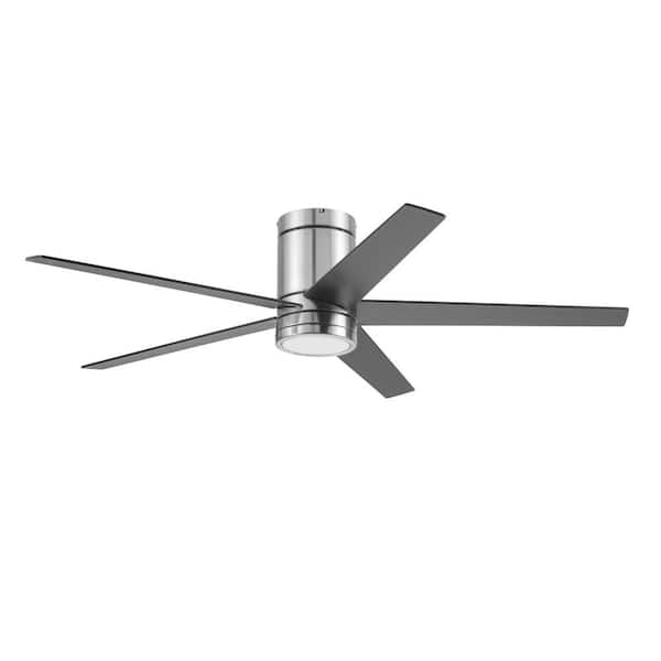 Honeywell Graceshire 52 in. Color Changing LED Indoor Flush Mount Brushed Nickel Ceiling Fan with Remote Control