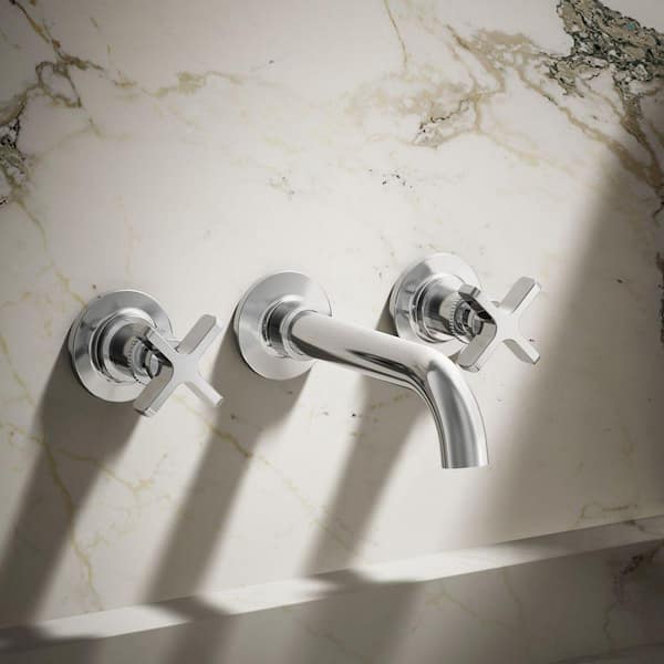 KOHLER Castia By Studio McGee 2-Handle Wall-Mount Bathroom Sink Faucet Trim 1.2 GPM in Polished Chrome