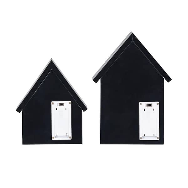 Glitzhome 8 in. H Lighted Halloween Wooden Hauted House