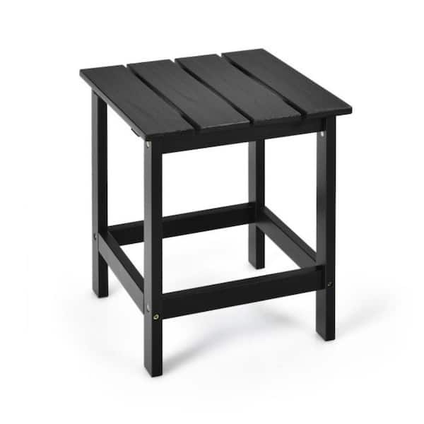 Alpulon 15 in. Patio Square Wooden Slat End Outdoor Side Coffee Table for Garden