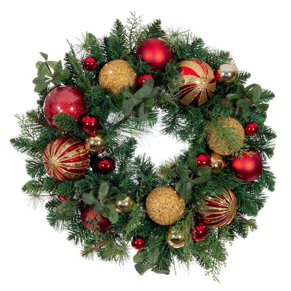 Village Lighting Company 24 in. Artificial Christmas Classic Wreath