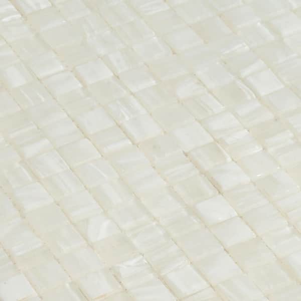 Skosh Glossy White Dove 11.6 in. x 11.6 in. Glass Mosaic Wall and Floor Tile (18.69 sq. ft./case) (20-pack)