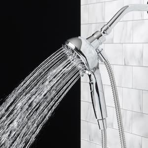 Push Release 6-Spray Wall Mount Handheld Shower Head 1.8 GPM in Chrome