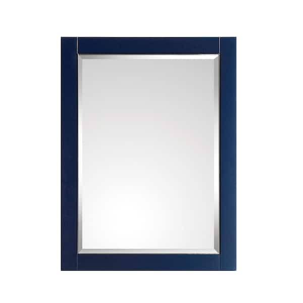 Mason 24 in. W x 32 in. H Framed Rectangular Beveled Edge Bathroom Vanity Mirror in Navy Blue