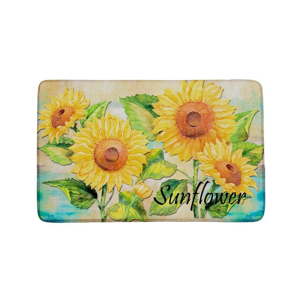 EverGrace Sunflower Rectangle Kitchen Mat 22in.x 35in. EG2008KM3526