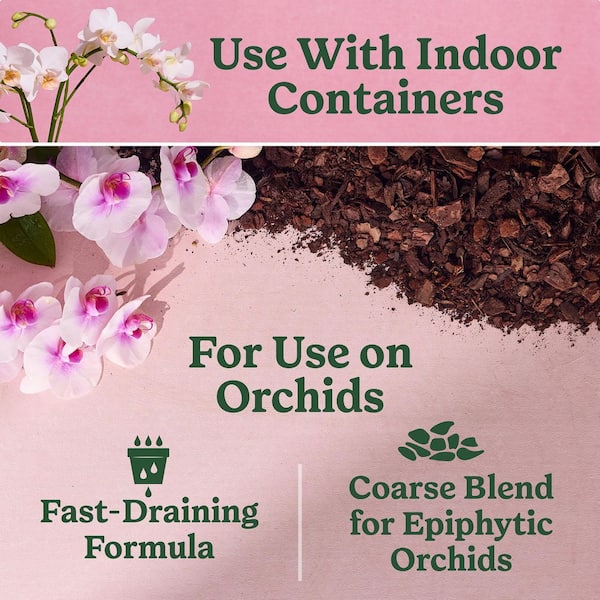 Indoor Potting Mix for Orchids 8 qt. Soil For Indoor Container Plants, Coarse Blend for Epiphytic Orchids