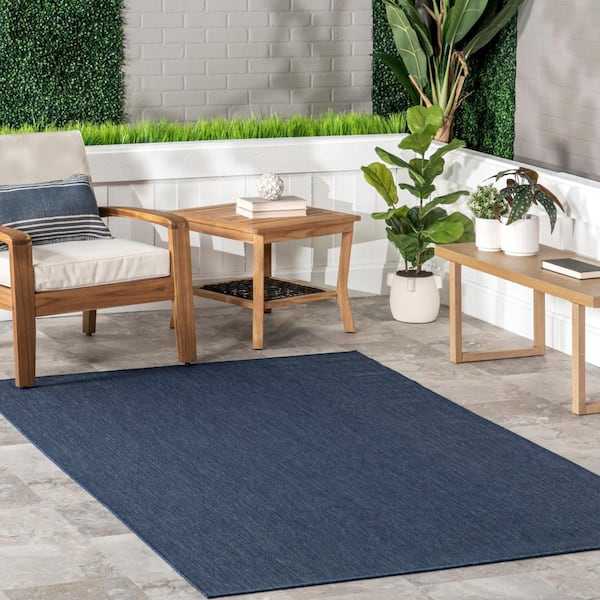 Nakia Transitional Navy 6 ft. 7 in. x 9 ft. Indoor/Outdoor Area Rug