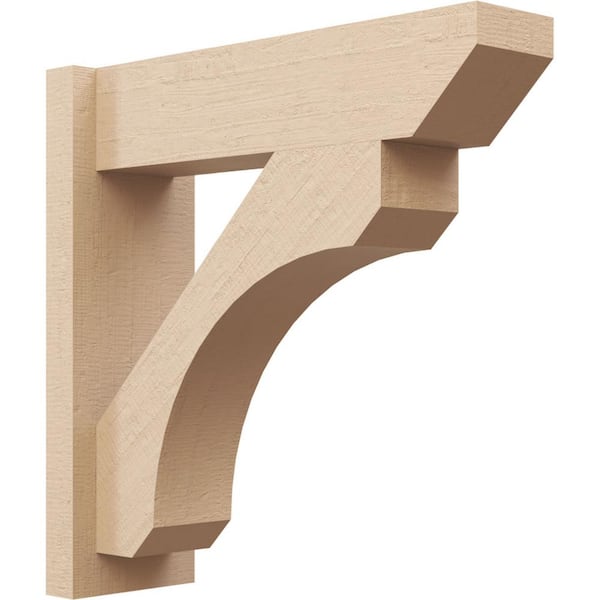 Ekena Millwork 6 in. x 28 in. x 20 in. Legacy Slat Rough Cedar Woodgrain Timberthane Polyurethane Outlooker, Primed Tan