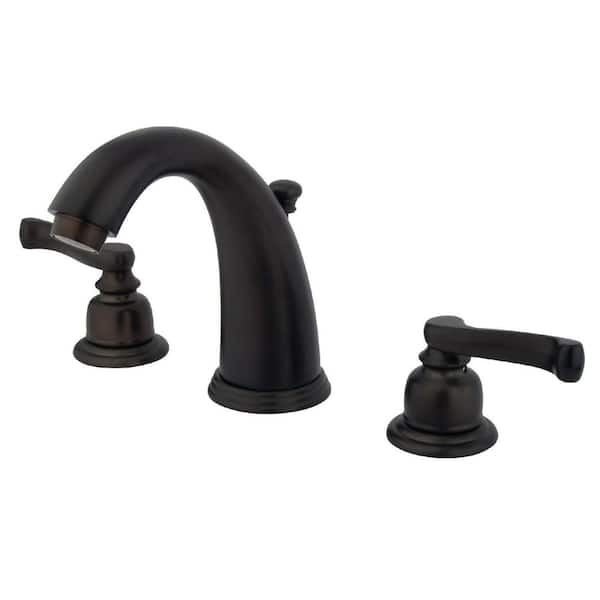Kingston Brass Royale 8 in. Widespread 2-Handle Bathroom Faucets with Plastic Pop-Up in Oil Rubbed Bronze