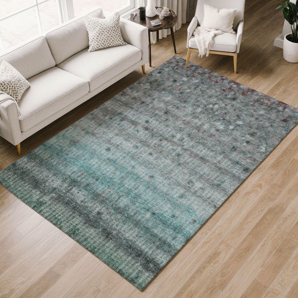 Chantille Machine Washable Indoor/Outdoor Abstract ACN2315 Teal 3 ft. x 4 ft. Area Rug price history on PriceWatchPro