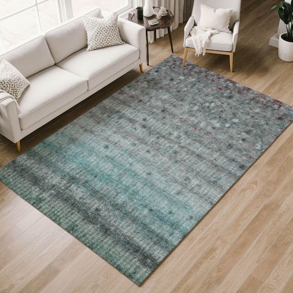 Chantille Machine Washable Indoor/Outdoor Abstract ACN2315 Teal 5 ft. x 7 ft. 6 in. Area Rug