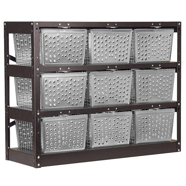 Salsbury Industries 77709 Series 40 in. W x 31 in. H x 13 in. D Assembled Basket Locker in Silver and Black