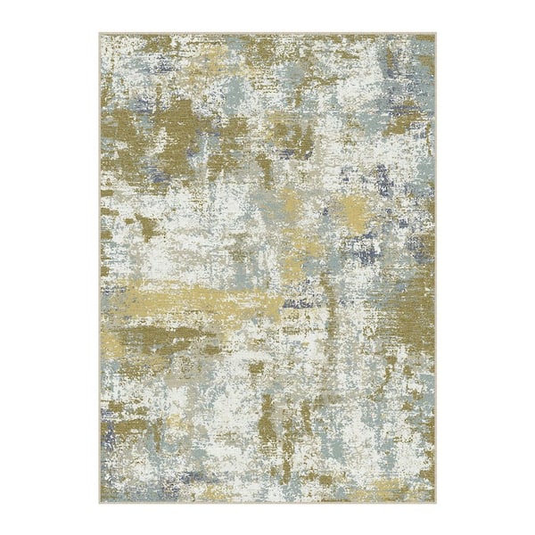 HaiiMeid Morning Sun Brown 5 ft. x 7 ft. Washable Modern Abstract Area Rug