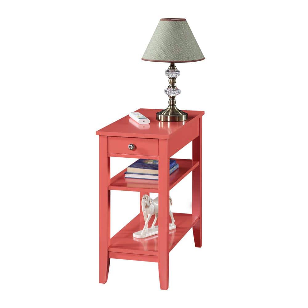 Coral Transitional Rectangular Chairside End Table with Storage