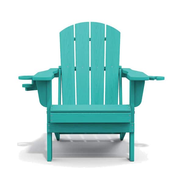 Unbranded Comfortable Aruba Green Folding Composite Adirondack Chairs Without Cushion (Set of 1)