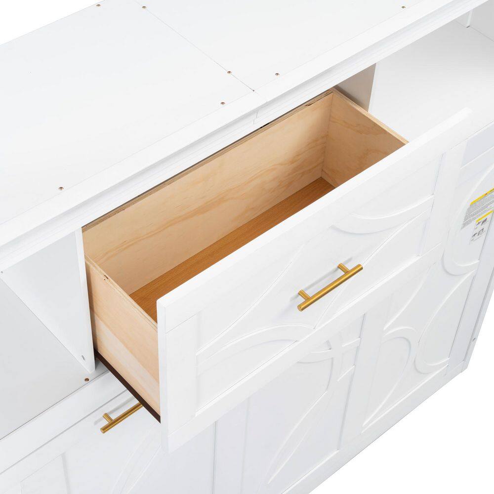 Brown Wood Frame Twin Murphy Bed with Charging Station and Drawer - thumbnail 7