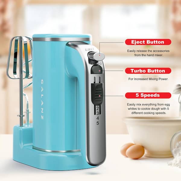 Reviews for Galanz 5-Speed Retro Blue Hand Mixer with Paddle Attachment
