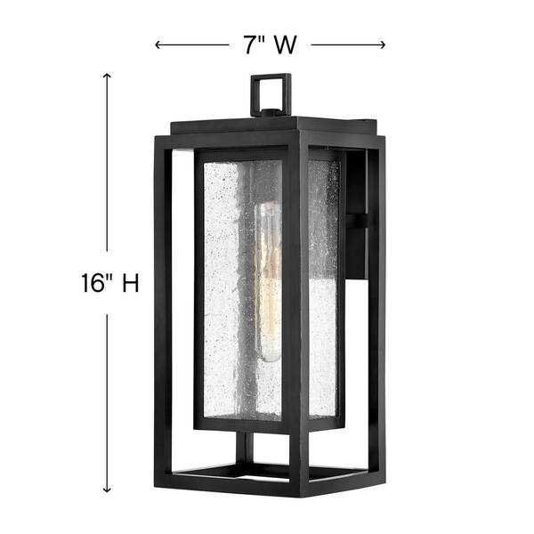 HINKLEY - Republic 1-Light Black Hardwired Outdoor Wall Lantern Sconce