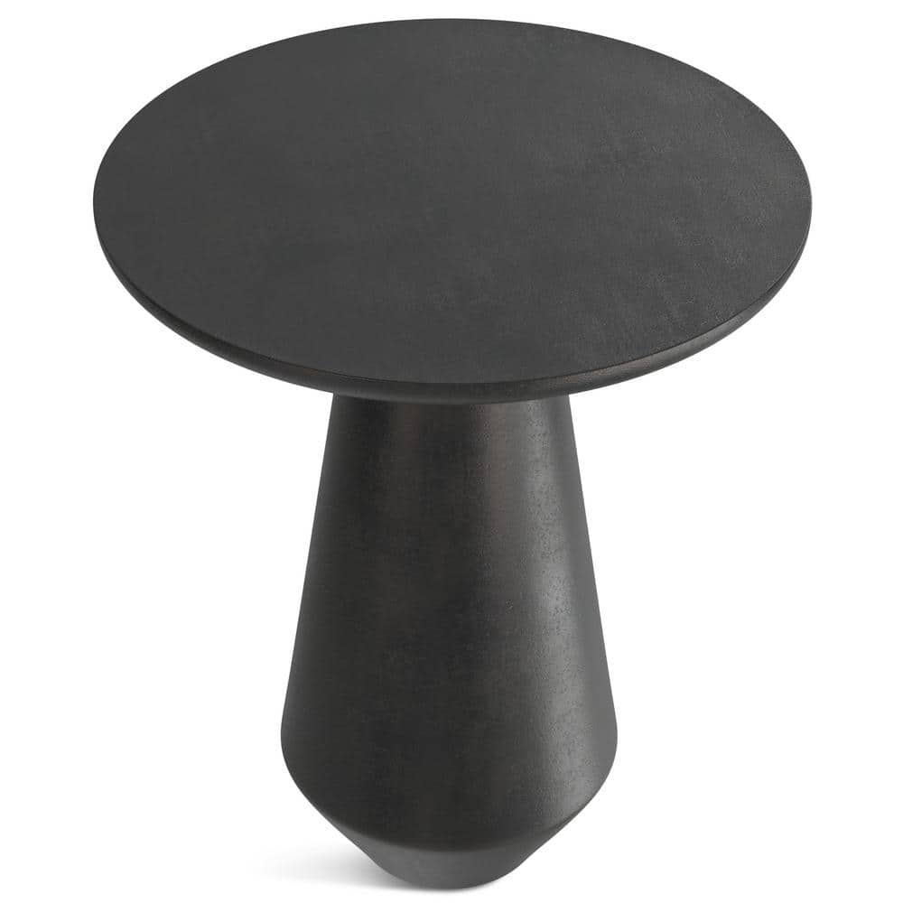 Gloria Graphite Round Cast Aluminum Side Table, 15.75-inch
