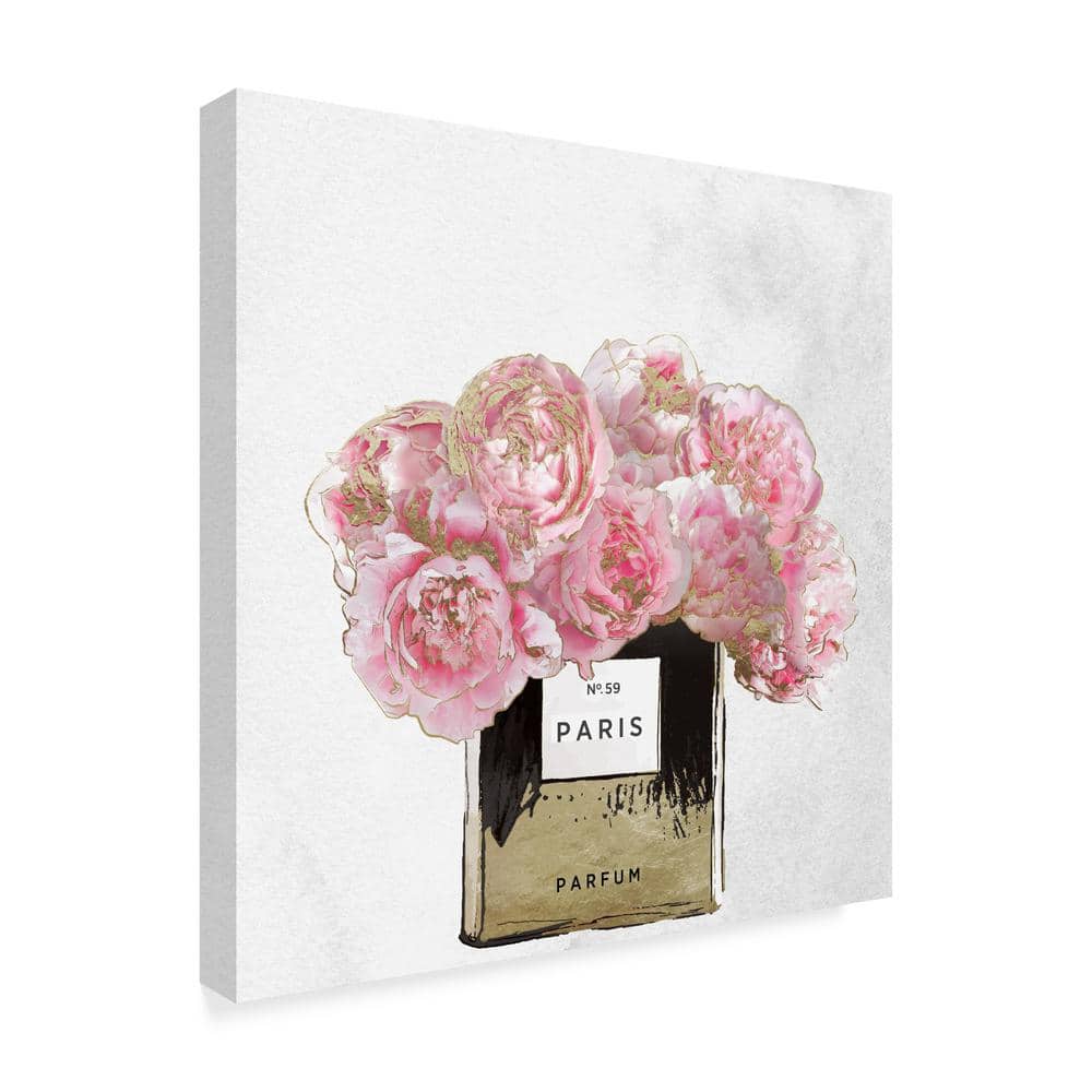 Pink Floral Perfume Bottle Canvas Print, 15" x 20"