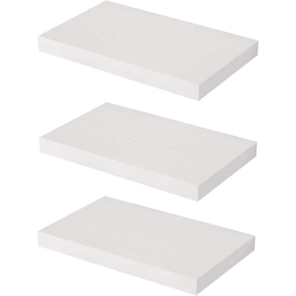 19.7 in.W x 11.6 in.D Wooden Floating Shelves for Wall,Wall Shelves with Invisible Brackets,White,Set of 3