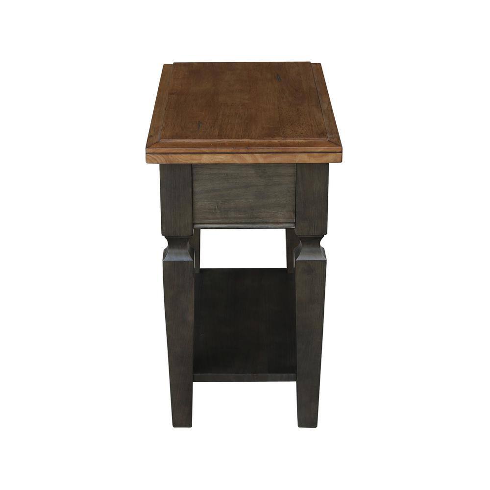 Vista 24 in. Hickory/Coal H Solid Wood End Table - thumbnail 2