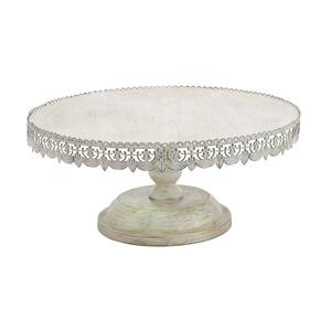 White Decorative Cake Stand with Lace Inspired Edge