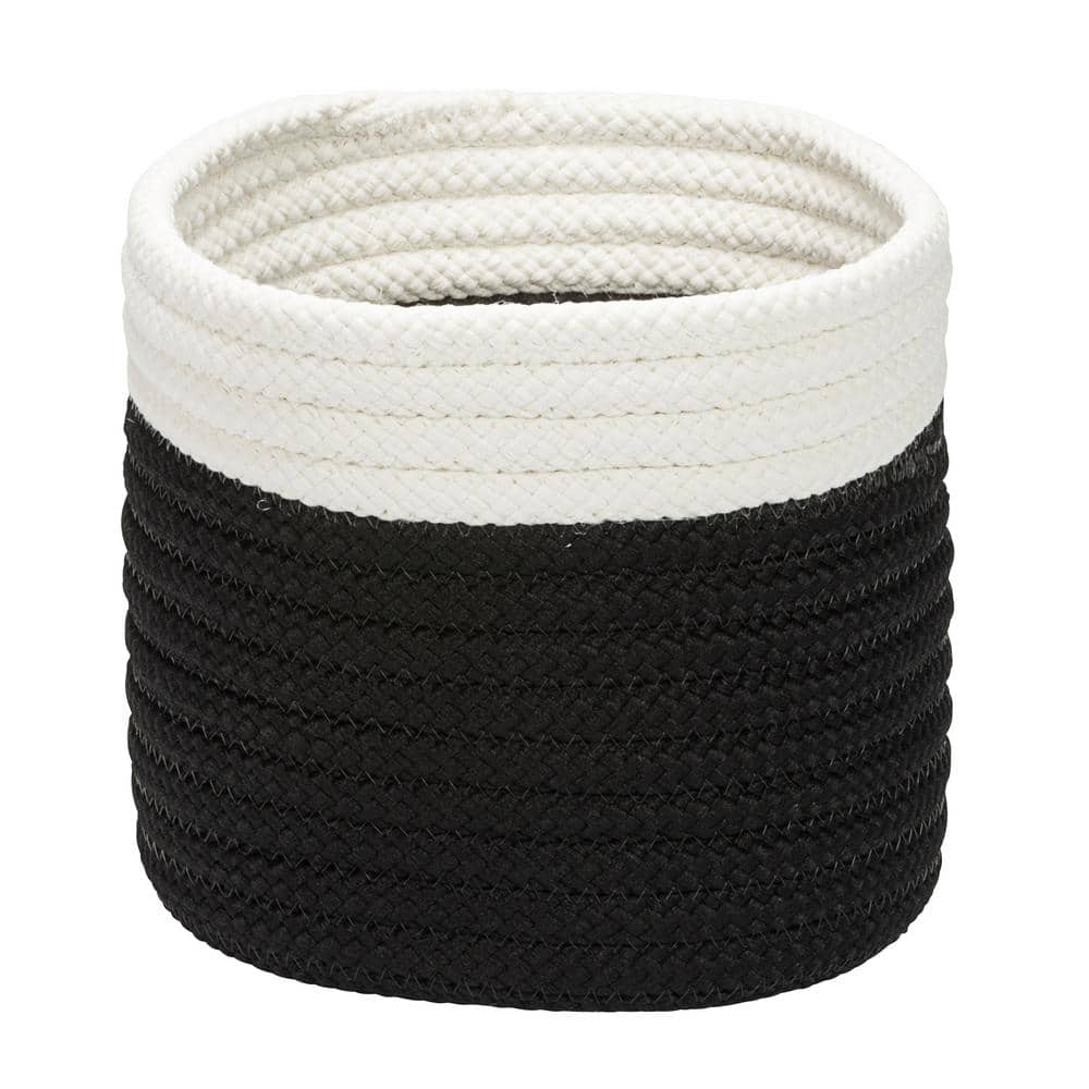 10 in. x 10 in. x 8 in. Black Dipped Mini Round Polypropylene Basket