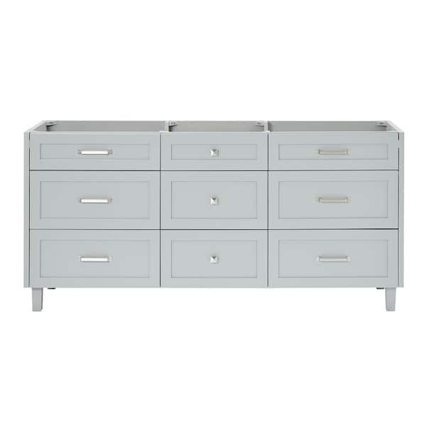 ARIEL Monroe 72 in. W x 21.5 in. D x 34.5 in. H Bath Vanity Cabinet without Top in Grey