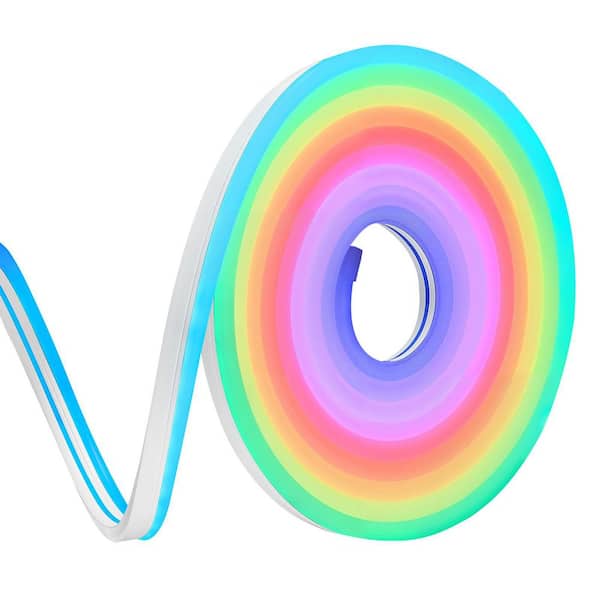 16.4 ft. Flexible LED Neon Rope Light, Compatible with Google Assistant, DIY Lighting for Gaming Rooms, Plug-In Indoor