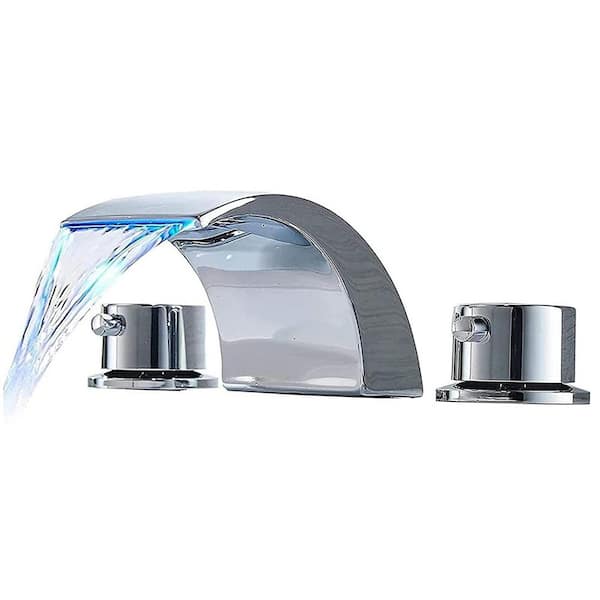 8 in. Widespread Double Handle Bathroom Faucet with Corrosion Resistant, Drip Free in Polished Chrome