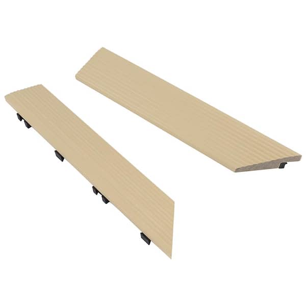 1/6 ft. x 1 ft. Quick Deck Composite Deck Tile Inside Corner Fascia in Japanese Cedar (2-Pieces/Box)