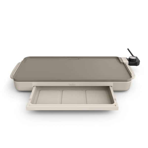 120 sq in. White, Griddle with Warming Tray