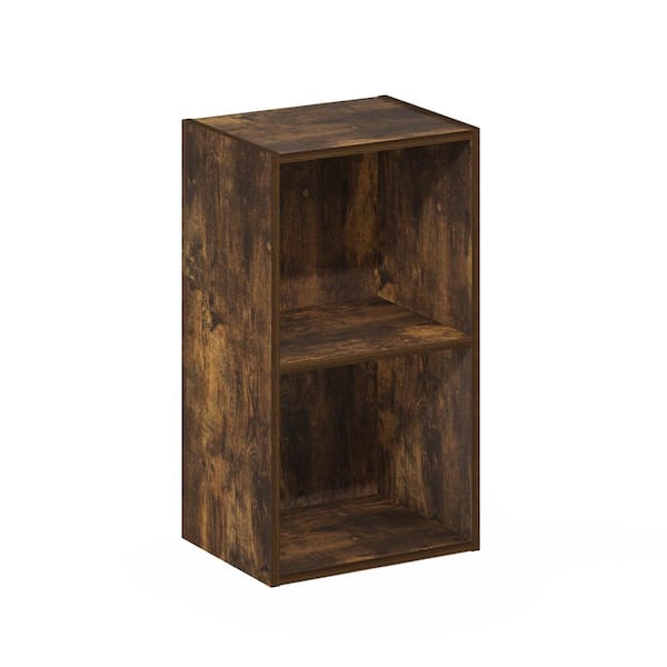 Furinno Pasir 21 in. Tall Amber Pine Wood 2-Shelf Standard Bookcase