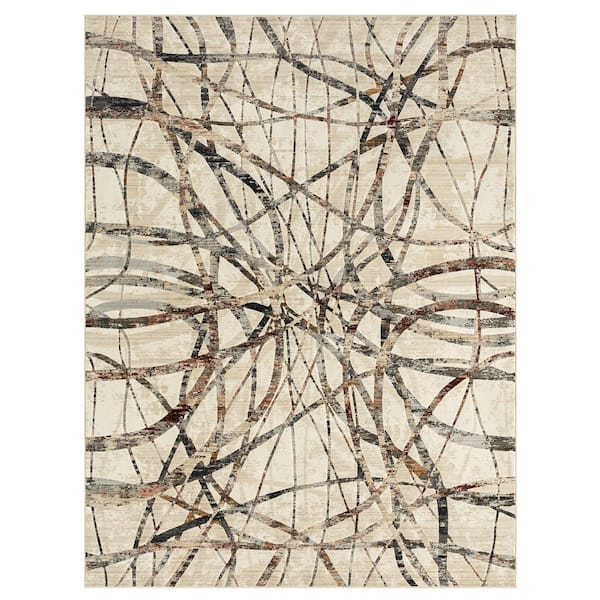 KALATY Petra Multi-Colored 8 ft. 5 in. x 12 ft. Travertine Earth Area Rug